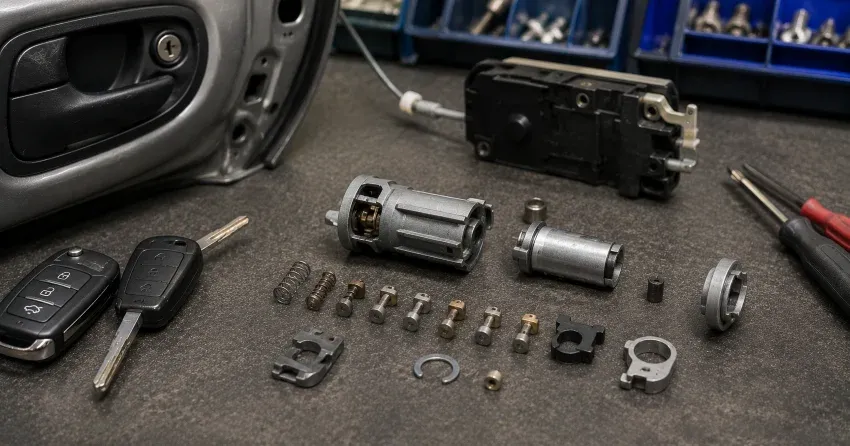technician testing a car key fob during Car Lock Repair Angus