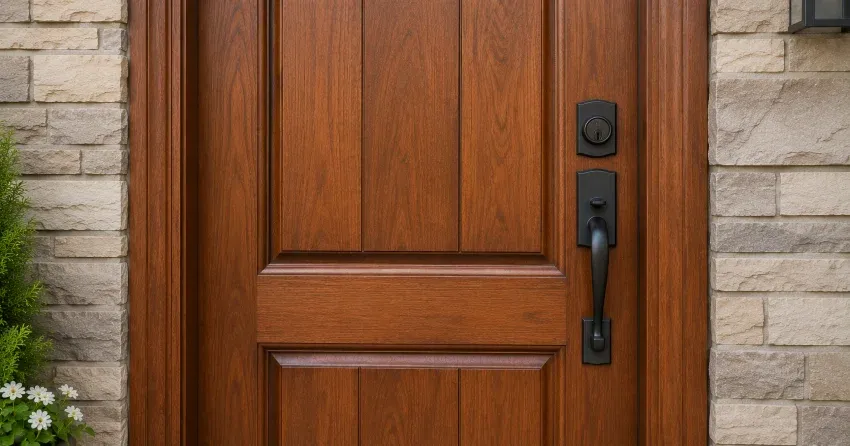 custom door installation technician fitting frame Angus
